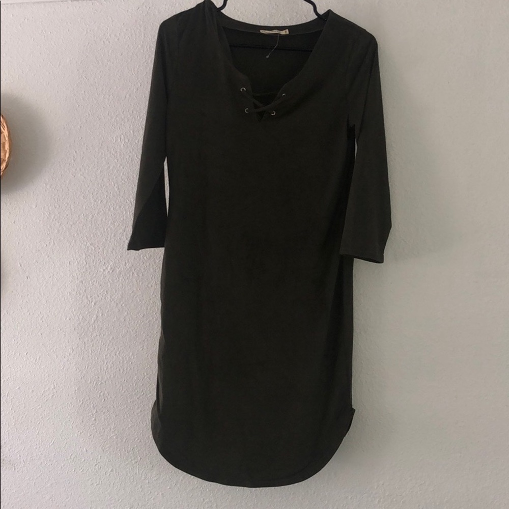 Dark Green Suede Dress